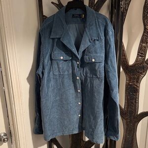 Mens XXLT polo Ralph Lauren cotton corduroy convertible collar overshirt